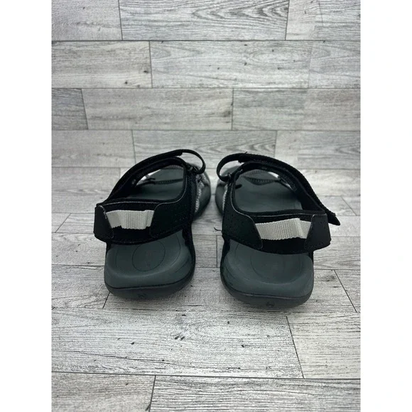 Teva Women's Black Grey Woven Strappy Adjustable Sandals Size 8 Comfort Walking - Picture 4 of 10